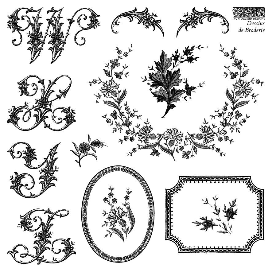 Dessins de Broderie Labels 6x6 IOD Stamp™