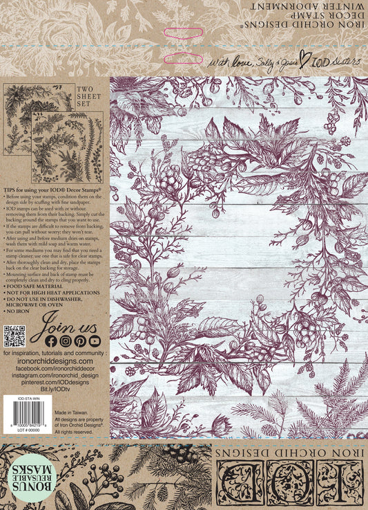 Winter Adornment IOD 12X12 Stamp