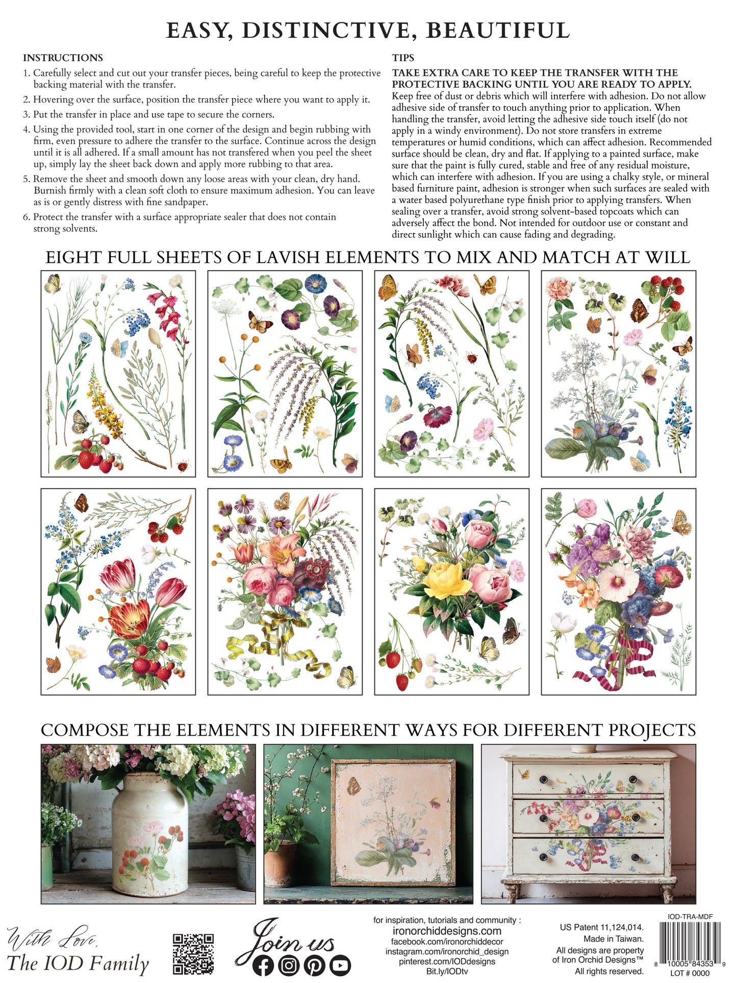 Marché des Fleurs IOD Transfer 12x16 Pad™