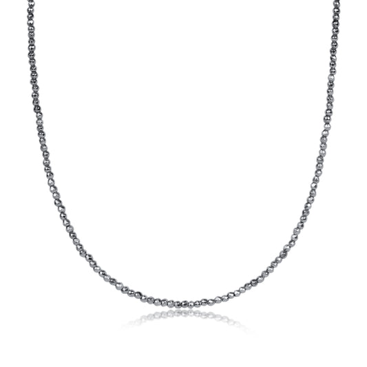 eNewton 17" Choker Silver FacetedHematite 2Mm Bead