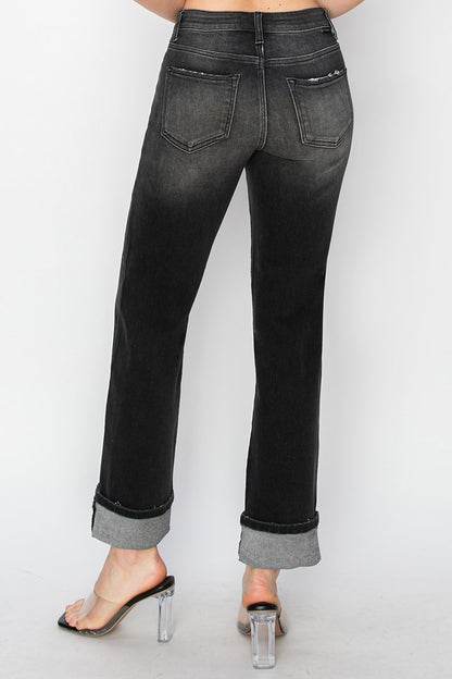 Noir Turn-Up Jeans