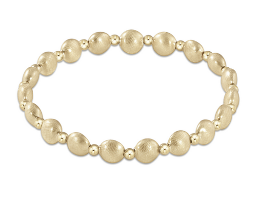 eNewton - Honesty Gold Grateful Pattern 6mm Bead Bracelet