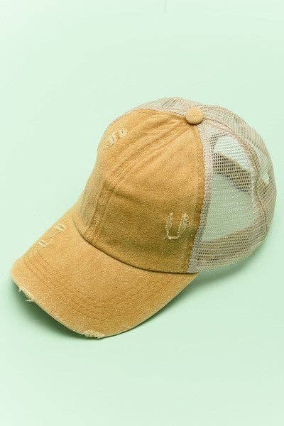 Premium Distress Mesh Back Baseball Cap