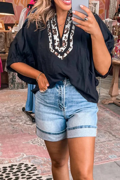 Edge of Leopard Blouse