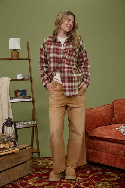 Crimson Flannel Shirt