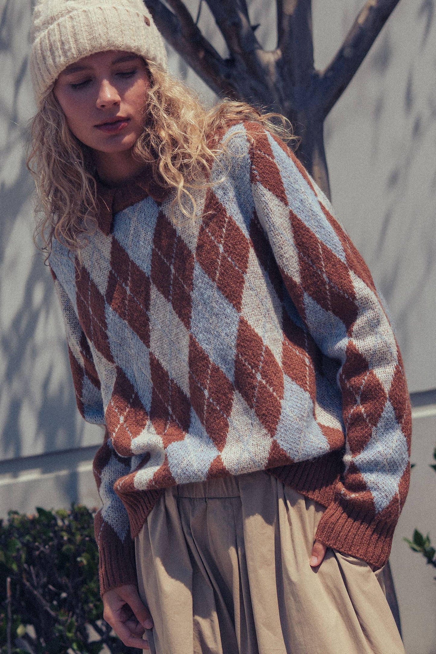 Heritage Argyle Polo Sweater