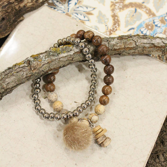Naturally In The Woods Neutral Bracelet Set