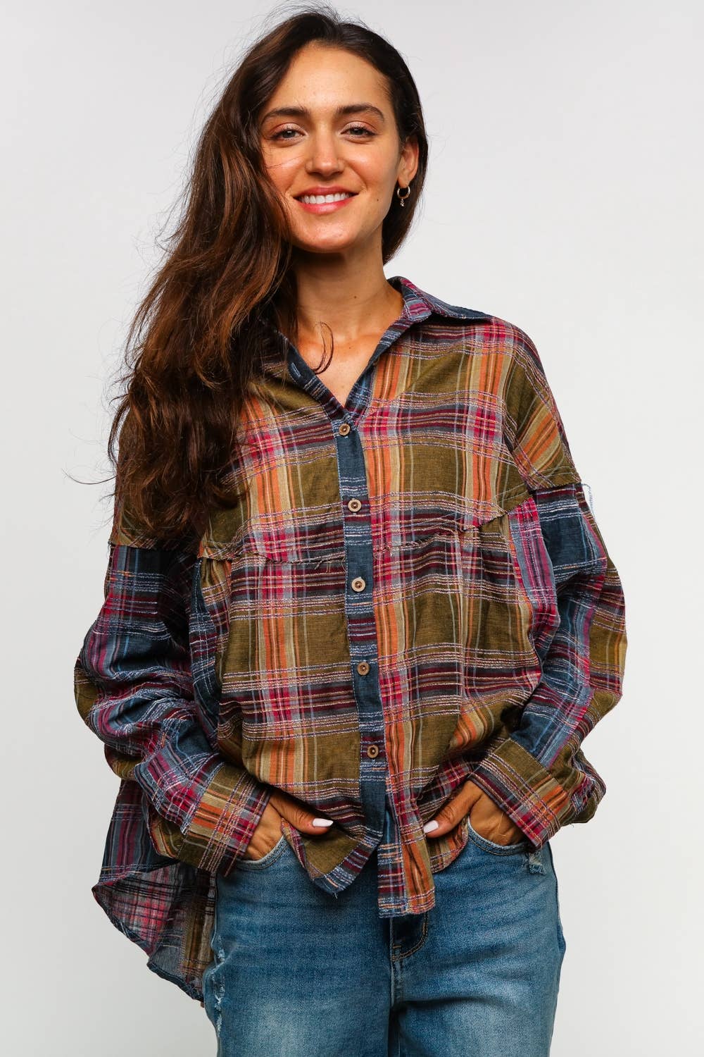 Country Plaid Babydoll Top
