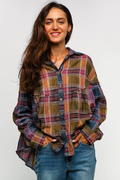Country Plaid Babydoll Top