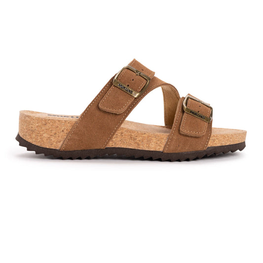 Muk Luks Women's Poppy Sandal: Cognac Suede