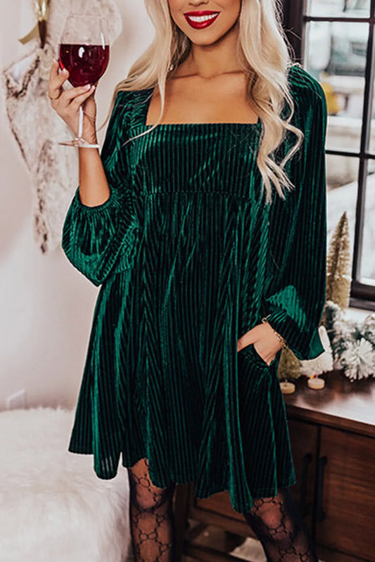Velvet Dreams Dress- Green