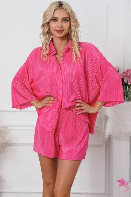 Keepin' It Classy Button Up Top- Pink