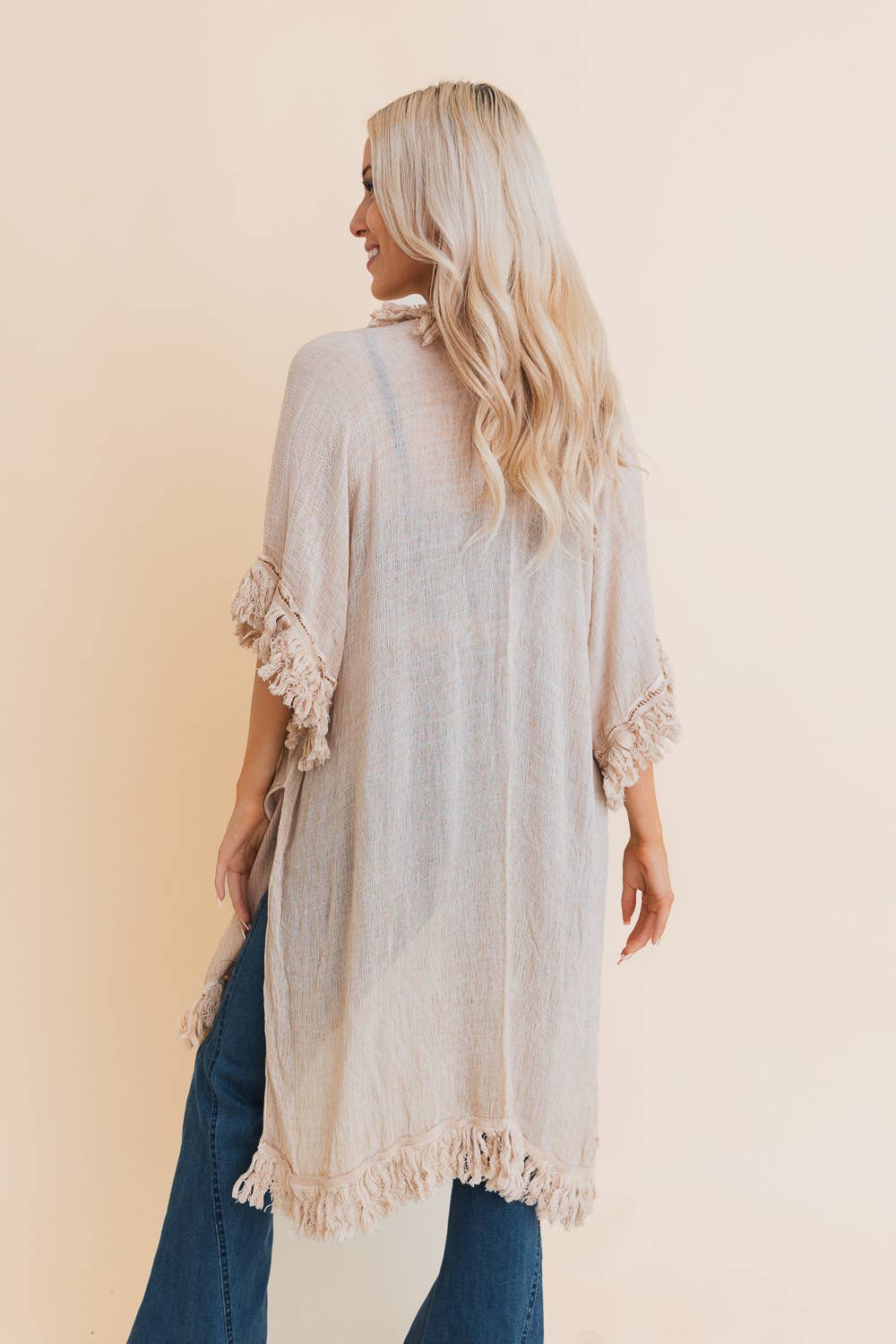 Zara Fringe Ruffle Kimono☀️