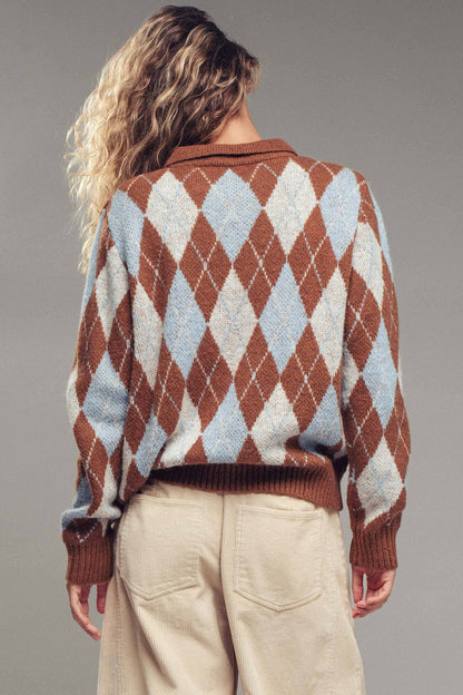 Heritage Argyle Polo Sweater