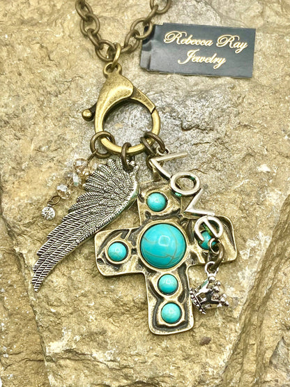 Vintage Cross Charm Necklace