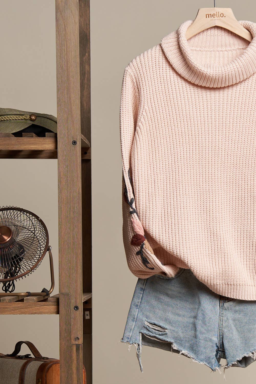 Clara Embroidered Knit Sweater | Blush