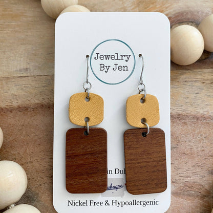 Wood Rectangle & Smooth Mustard