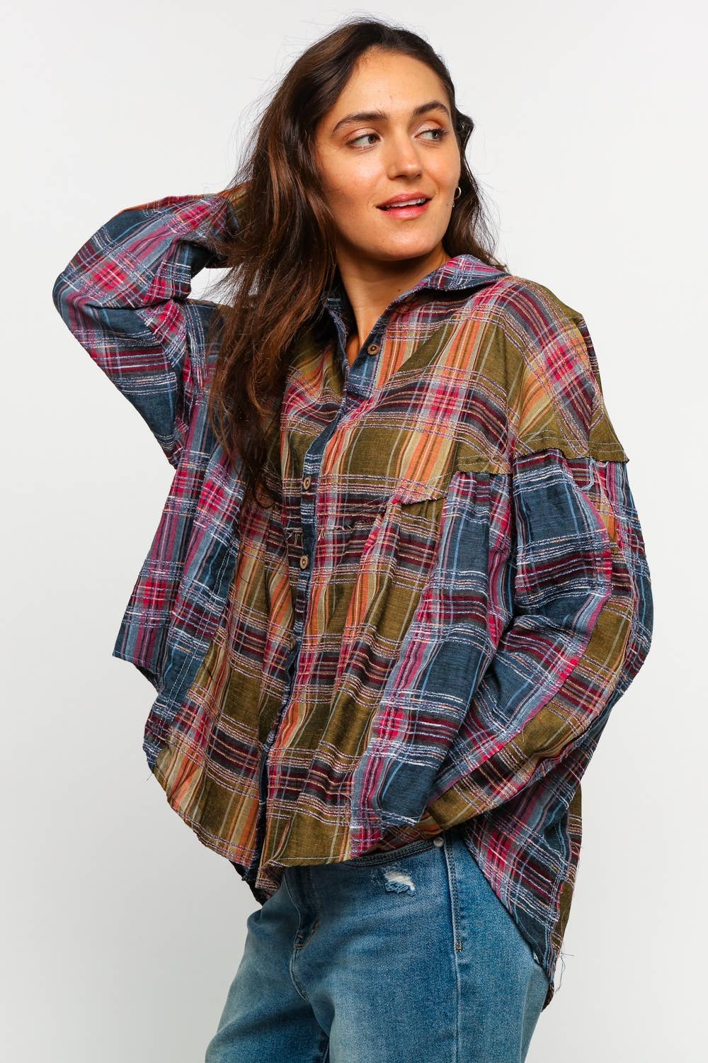 Country Plaid Babydoll Top