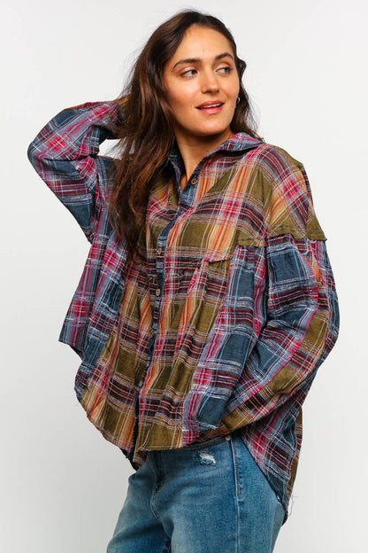 Country Plaid Babydoll Top