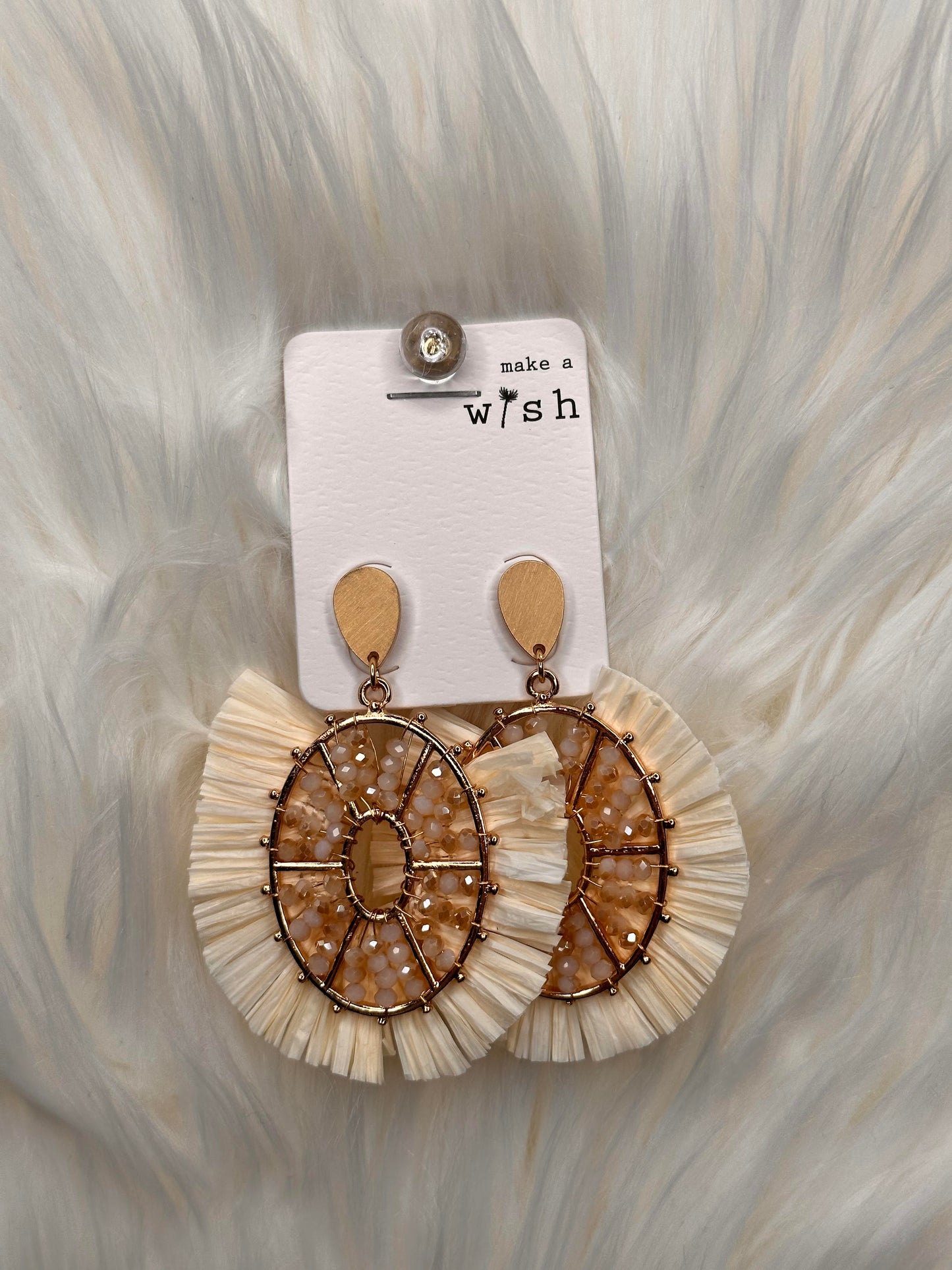 Brown Beaded Fringe Earring