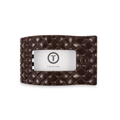 Flat Rectangle Hair Clip | Medium | Truly Taupe Quilted