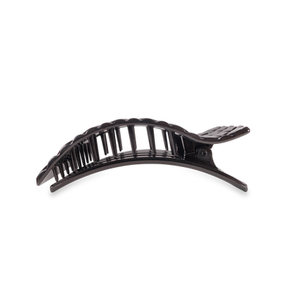 Flat Rectangle Hair Clip | Medium | Jet Black Quilted