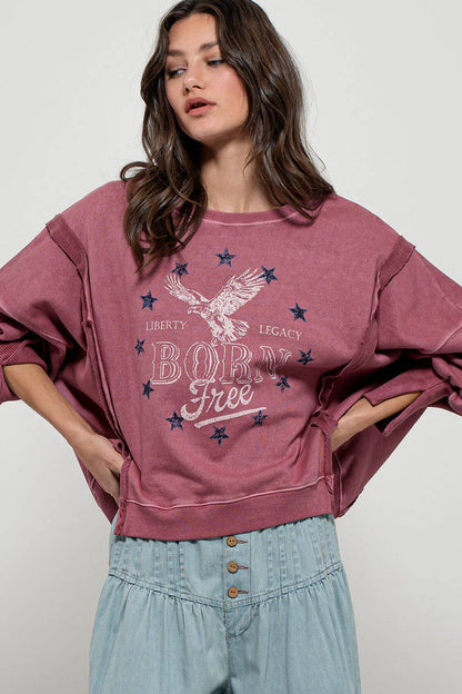 Born Free Eagle Sweatshirt | Violet