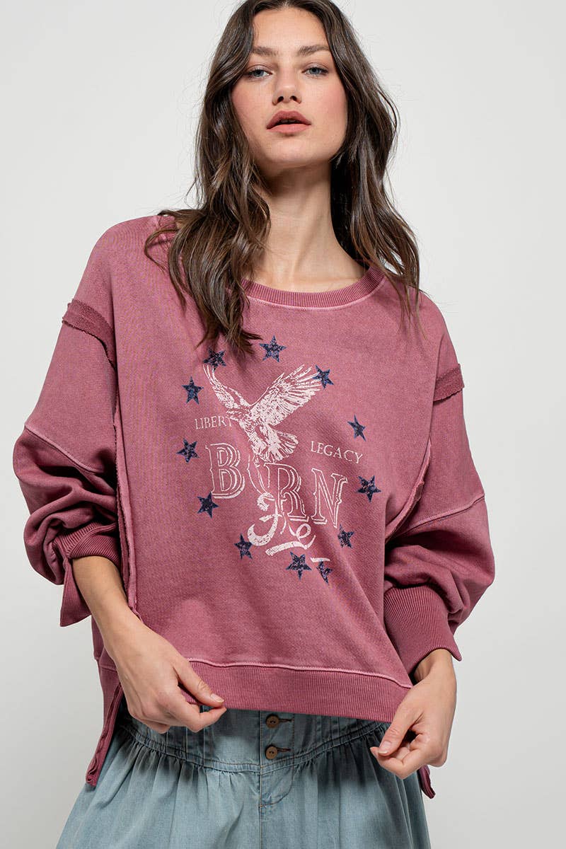 Born Free Eagle Sweatshirt | Violet