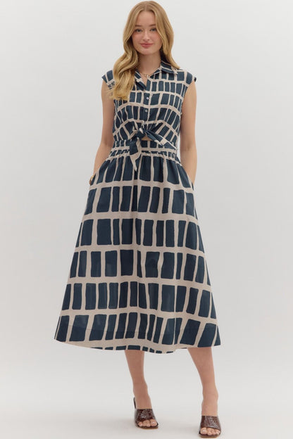 dress blue print Bekky Ankara Maxi Dress