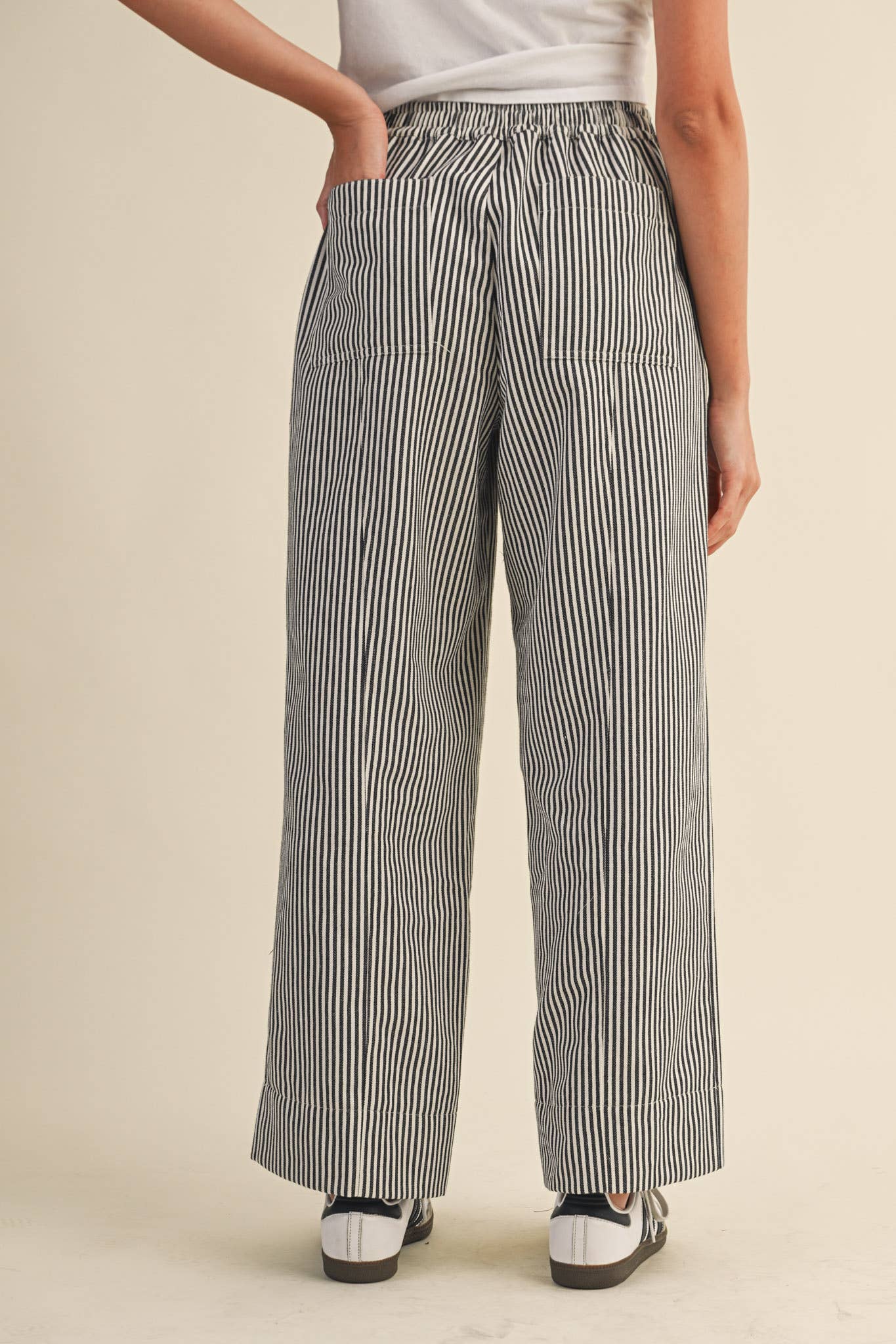 Railroad Black Striped Pants