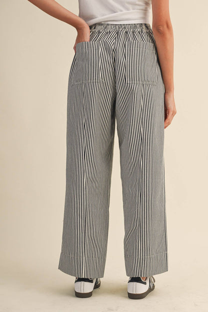 Railroad Black Striped Pants