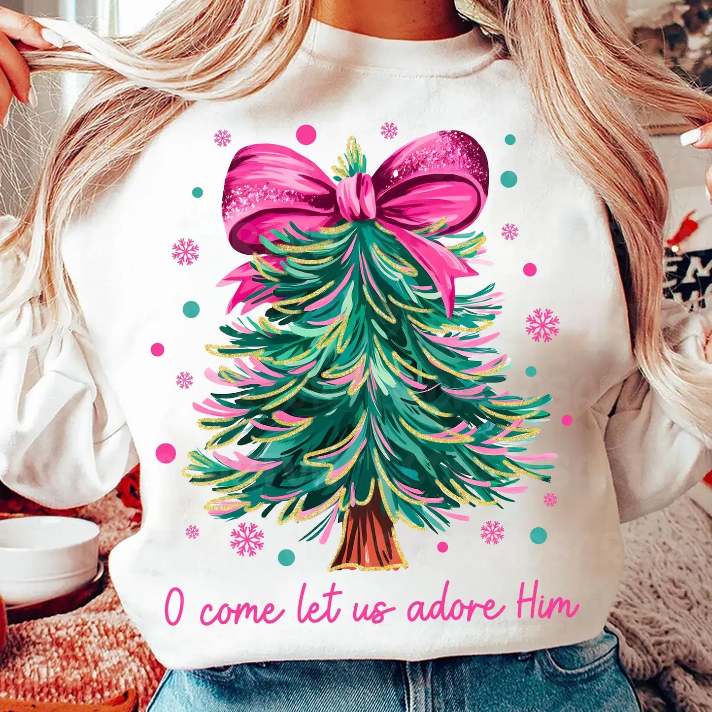 O Come Let us Adore Him Sweatshirt