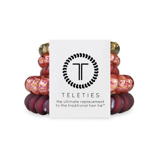 Burgundy Bliss - Mix Spiral Hair Coils, Hair Ties, 5-pack