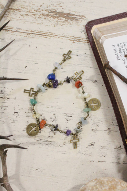 Upon This Rock Cross Bracelet Set