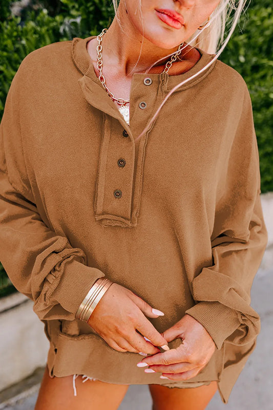 Fall Into Style Button Up Sweatshirt