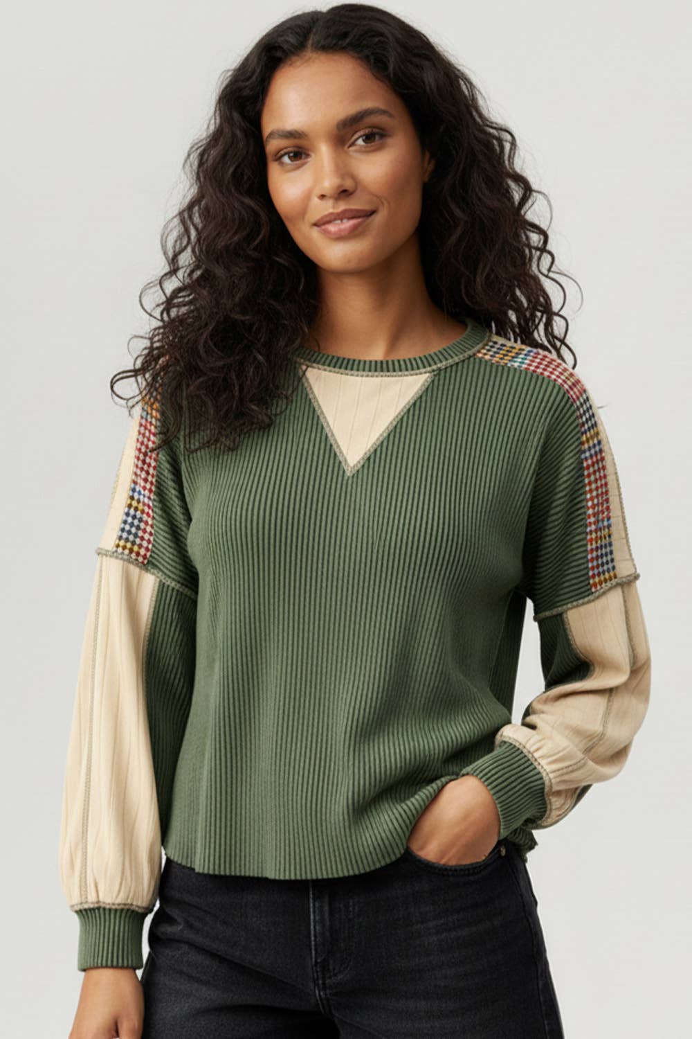 Modern Block Ribbed Top