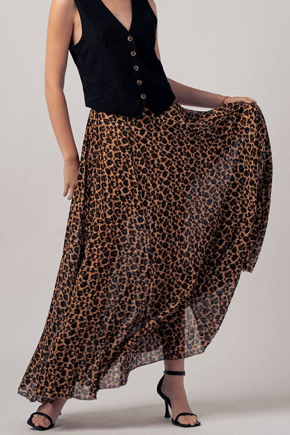 Leona Pleated Midi Skirt