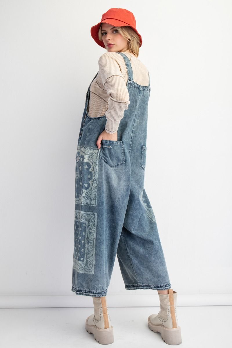 Bandana Bliss Denim Overalls