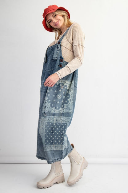 Bandana Bliss Denim Overalls