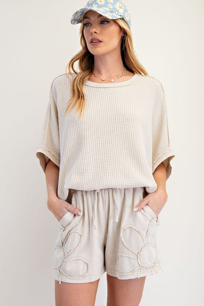 Bloom Knit Shorts | Khaki