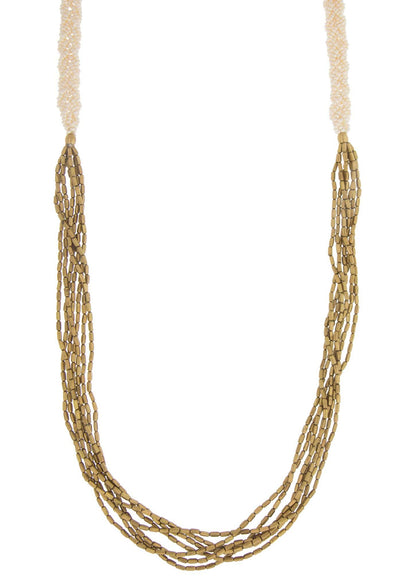 Hema Herringbone Necklace- Cream