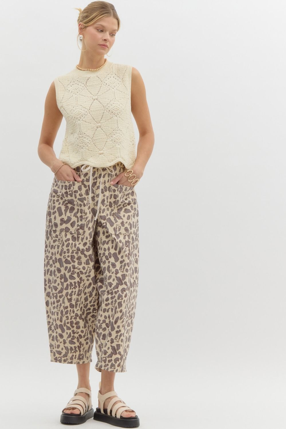 Leopard Barrel Pants