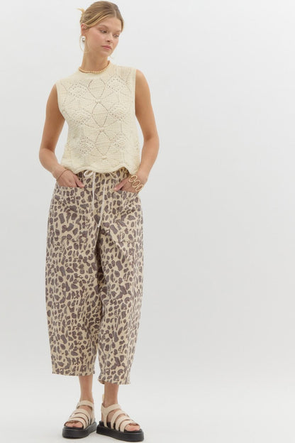 Leopard Barrel Pants