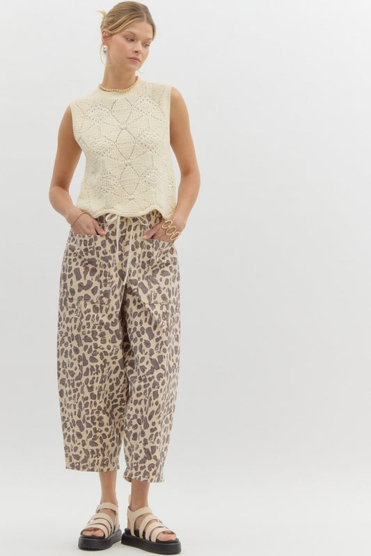 Leopard Barrel Pants
