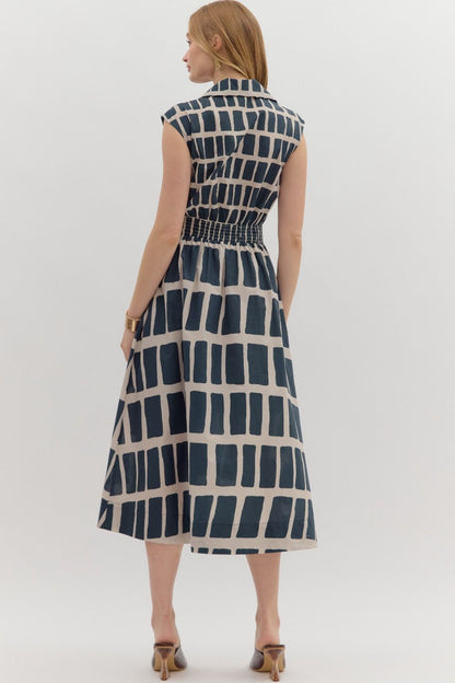 Navy Blueprint Dress