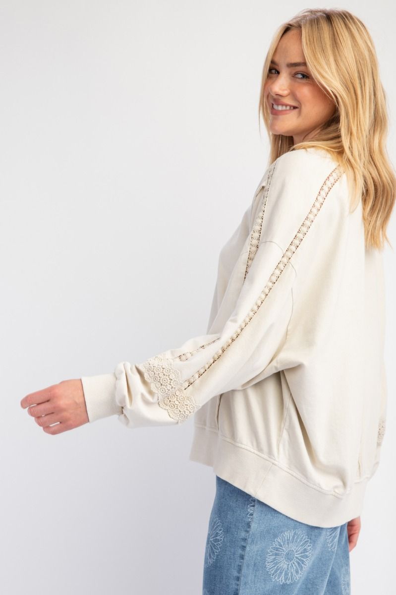 Juliette Lace Pullover | Ecru