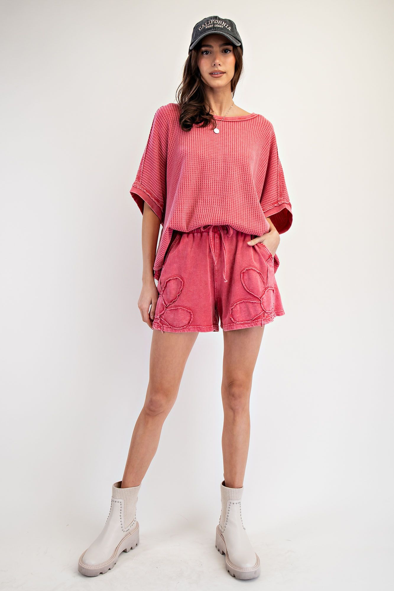 Drew Slouchy Knit Top | Red
