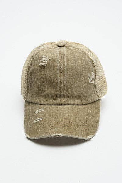 Premium Distress Mesh Back Baseball Cap