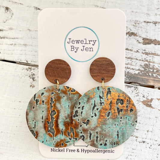 Wood Stud Earring: Turquoise Wildwood