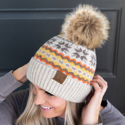 C.C Nordic Fair Isle Beanie